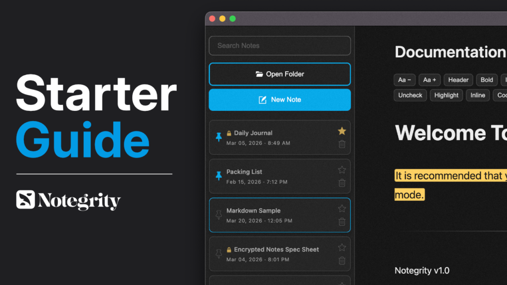 Notegrity Starter Guide